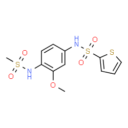 ChemSpider 2D Image | N-{3-Methoxy-4-[(methylsulfonyl)amino]phenyl}-2-thiophenesulfonamide | C12H14N2O5S3