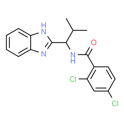 ChemSpider 2D Image | N-[1-(1H-Benzimidazol-2-yl)-2-methylpropyl]-2,4-dichlorobenzamide | C18H17Cl2N3O