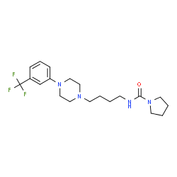 ChemSpider 2D Image | N-(4-{4-[3-(Trifluoromethyl)phenyl]-1-piperazinyl}butyl)-1-pyrrolidinecarboxamide | C20H29F3N4O