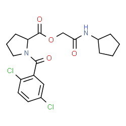 ChemSpider 2D Image | 2-(Cyclopentylamino)-2-oxoethyl 1-(2,5-dichlorobenzoyl)prolinate | C19H22Cl2N2O4