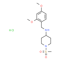 ChemSpider 2D Image | N-(2,4-Dimethoxybenzyl)-1-(methylsulfonyl)-4-piperidinamine hydrochloride (1:1) | C15H25ClN2O4S
