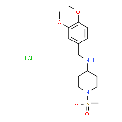 ChemSpider 2D Image | N-(3,4-Dimethoxybenzyl)-1-(methylsulfonyl)-4-piperidinamine hydrochloride (1:1) | C15H25ClN2O4S