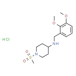 ChemSpider 2D Image | N-(2,3-Dimethoxybenzyl)-1-(methylsulfonyl)-4-piperidinamine hydrochloride (1:1) | C15H25ClN2O4S