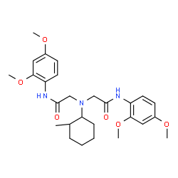 ChemSpider 2D Image | 2,2'-[(2-Methylcyclohexyl)imino]bis[N-(2,4-dimethoxyphenyl)acetamide] | C27H37N3O6