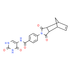 ChemSpider 2D Image | 4-(3,5-Dioxo-4-azatricyclo[5.2.1.0~2,6~]dec-8-en-4-yl)-N-(2,4-dioxo-1,2,3,4-tetrahydro-5-pyrimidinyl)benzamide | C20H16N4O5