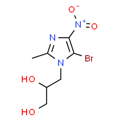 ChemSpider 2D Image | 3-(5-Bromo-2-methyl-4-nitro-1H-imidazol-1-yl)-1,2-propanediol | C7H10BrN3O4