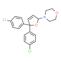 ChemSpider 2D Image | 4-[5,5-Bis(4-chlorophenyl)-2,5-dihydro-2-furanyl]morpholine | C20H19Cl2NO2