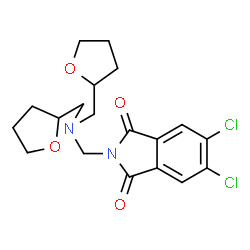 ChemSpider 2D Image | 2-{[Bis(tetrahydro-2-furanylmethyl)amino]methyl}-5,6-dichloro-1H-isoindole-1,3(2H)-dione | C19H22Cl2N2O4