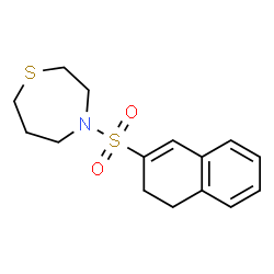 ChemSpider 2D Image | 4-(3,4-Dihydro-2-naphthalenylsulfonyl)-1,4-thiazepane | C15H19NO2S2