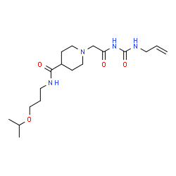 ChemSpider 2D Image | 1-{2-[(Allylcarbamoyl)amino]-2-oxoethyl}-N-(3-isopropoxypropyl)-4-piperidinecarboxamide | C18H32N4O4