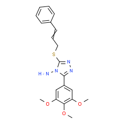 ChemSpider 2D Image | 3-(Cinnamylsulfanyl)-5-(3,4,5-trimethoxyphenyl)-4H-1,2,4-triazol-4-amine | C20H22N4O3S