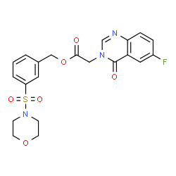 ChemSpider 2D Image | 3-(4-Morpholinylsulfonyl)benzyl (6-fluoro-4-oxo-3(4H)-quinazolinyl)acetate | C21H20FN3O6S