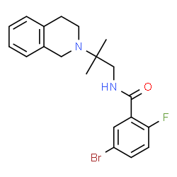 ChemSpider 2D Image | 5-Bromo-N-[2-(3,4-dihydro-2(1H)-isoquinolinyl)-2-methylpropyl]-2-fluorobenzamide | C20H22BrFN2O
