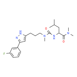 ChemSpider 2D Image | N~2~-[{3-[3-(3-Fluorophenyl)-1H-pyrazol-5-yl]propyl}(methyl)carbamoyl]-N,N-dimethylleucinamide | C22H32FN5O2