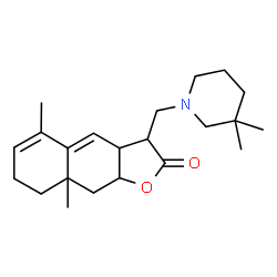 ChemSpider 2D Image | 3-[(3,3-Dimethyl-1-piperidinyl)methyl]-5,8a-dimethyl-3a,7,8,8a,9,9a-hexahydronaphtho[2,3-b]furan-2(3H)-one | C22H33NO2
