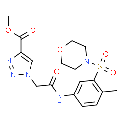 ChemSpider 2D Image | Methyl 1-(2-{[4-methyl-3-(4-morpholinylsulfonyl)phenyl]amino}-2-oxoethyl)-1H-1,2,3-triazole-4-carboxylate | C17H21N5O6S