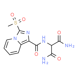 ChemSpider 2D Image | 2-({[3-(Methylsulfonyl)imidazo[1,5-a]pyridin-1-yl]carbonyl}amino)malonamide | C12H13N5O5S