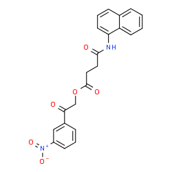 ChemSpider 2D Image | 2-(3-Nitrophenyl)-2-oxoethyl 4-(1-naphthylamino)-4-oxobutanoate | C22H18N2O6