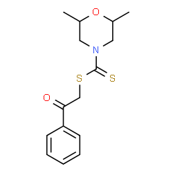 ChemSpider 2D Image | 2-Oxo-2-phenylethyl 2,6-dimethyl-4-morpholinecarbodithioate | C15H19NO2S2