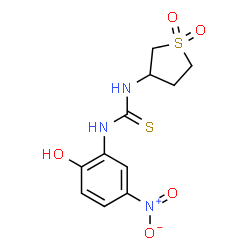 ChemSpider 2D Image | 1-(1,1-Dioxidotetrahydro-3-thiophenyl)-3-(2-hydroxy-5-nitrophenyl)thiourea | C11H13N3O5S2
