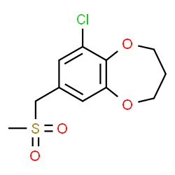 ChemSpider 2D Image | 6-Chloro-8-[(methylsulfonyl)methyl]-3,4-dihydro-2H-1,5-benzodioxepine | C11H13ClO4S