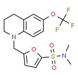 ChemSpider 2D Image | N,N-Dimethyl-5-{[6-(trifluoromethoxy)-3,4-dihydro-1(2H)-quinolinyl]methyl}-2-furansulfonamide | C17H19F3N2O4S