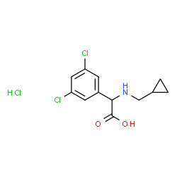 ChemSpider 2D Image | [(Cyclopropylmethyl)amino](3,5-dichlorophenyl)acetic acid hydrochloride (1:1) | C12H14Cl3NO2