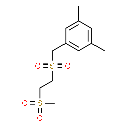 ChemSpider 2D Image | 1,3-Dimethyl-5-({[2-(methylsulfonyl)ethyl]sulfonyl}methyl)benzene | C12H18O4S2