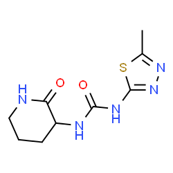 ChemSpider 2D Image | 1-(5-Methyl-1,3,4-thiadiazol-2-yl)-3-(2-oxo-3-piperidinyl)urea | C9H13N5O2S