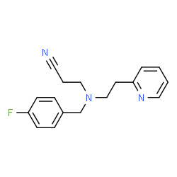 ChemSpider 2D Image | 3-{(4-Fluorobenzyl)[2-(2-pyridinyl)ethyl]amino}propanenitrile | C17H18FN3