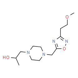 ChemSpider 2D Image | 1-(4-{[3-(2-Methoxyethyl)-1,2,4-oxadiazol-5-yl]methyl}-1-piperazinyl)-2-propanol | C13H24N4O3