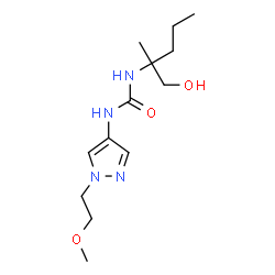 ChemSpider 2D Image | 1-(1-Hydroxy-2-methyl-2-pentanyl)-3-[1-(2-methoxyethyl)-1H-pyrazol-4-yl]urea | C13H24N4O3