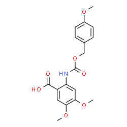 ChemSpider 2D Image | 4,5-Dimethoxy-2-({[(4-methoxybenzyl)oxy]carbonyl}amino)benzoic acid | C18H19NO7