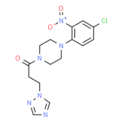 ChemSpider 2D Image | 1-[4-(4-Chloro-2-nitrophenyl)-1-piperazinyl]-3-(1H-1,2,4-triazol-1-yl)-1-propanone | C15H17ClN6O3