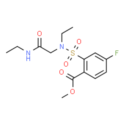 ChemSpider 2D Image | Methyl 2-{ethyl[2-(ethylamino)-2-oxoethyl]sulfamoyl}-4-fluorobenzoate | C14H19FN2O5S