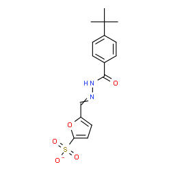 ChemSpider 2D Image | 5-({[4-(2-Methyl-2-propanyl)benzoyl]hydrazono}methyl)-2-furansulfonate | C16H17N2O5S