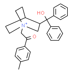 ChemSpider 2D Image | 3-[Hydroxy(diphenyl)methyl]-1-[2-(4-methylphenyl)-2-oxoethyl]-1-azoniabicyclo[2.2.2]octane | C29H32NO2