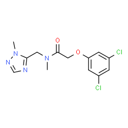ChemSpider 2D Image | 2-(3,5-Dichlorophenoxy)-N-methyl-N-[(1-methyl-1H-1,2,4-triazol-5-yl)methyl]acetamide | C13H14Cl2N4O2