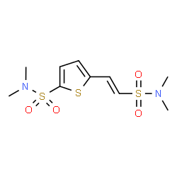 ChemSpider 2D Image | 5-[(E)-2-(Dimethylsulfamoyl)vinyl]-N,N-dimethyl-2-thiophenesulfonamide | C10H16N2O4S3