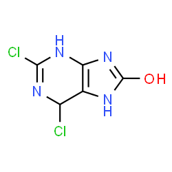ChemSpider 2D Image | 2,6-Dichloro-1,6,7,9-tetrahydro-8H-purin-8-one | C5H4Cl2N4O