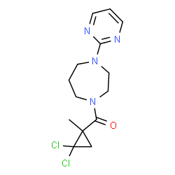 ChemSpider 2D Image | (2,2-Dichloro-1-methylcyclopropyl)[4-(2-pyrimidinyl)-1,4-diazepan-1-yl]methanone | C14H18Cl2N4O