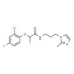 ChemSpider 2D Image | 2-(2-Chloro-4-fluorophenoxy)-N-[3-(2-methyl-1H-imidazol-1-yl)propyl]propanamide | C16H19ClFN3O2