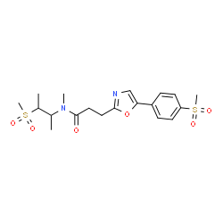 ChemSpider 2D Image | N-Methyl-N-[3-(methylsulfonyl)-2-butanyl]-3-{5-[4-(methylsulfonyl)phenyl]-1,3-oxazol-2-yl}propanamide | C19H26N2O6S2