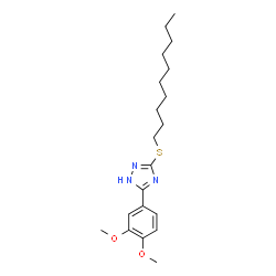 ChemSpider 2D Image | 3-(Decylsulfanyl)-5-(3,4-dimethoxyphenyl)-1H-1,2,4-triazole | C20H31N3O2S