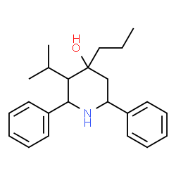 ChemSpider 2D Image | 3-Isopropyl-2,6-diphenyl-4-propyl-4-piperidinol | C23H31NO