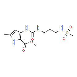 ChemSpider 2D Image | Methyl 5-methyl-3-[({3-[(methylsulfonyl)amino]propyl}carbamoyl)amino]-1H-pyrrole-2-carboxylate | C12H20N4O5S