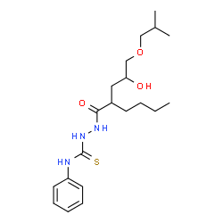 ChemSpider 2D Image | 2-[2-(2-Hydroxy-3-isobutoxypropyl)hexanoyl]-N-phenylhydrazinecarbothioamide | C20H33N3O3S