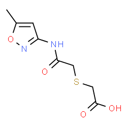 ChemSpider 2D Image | ({2-[(5-methylisoxazol-3-yl)amino]-2-oxoethyl}thio)acetic acid | C8H10N2O4S