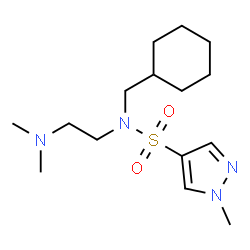ChemSpider 2D Image | N-(Cyclohexylmethyl)-N-[2-(dimethylamino)ethyl]-1-methyl-1H-pyrazole-4-sulfonamide | C15H28N4O2S