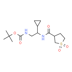 ChemSpider 2D Image | 2-Methyl-2-propanyl (2-cyclopropyl-2-{[(1,1-dioxidotetrahydro-3-thiophenyl)carbonyl]amino}ethyl)carbamate | C15H26N2O5S